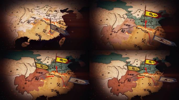 三国历史地图 AE模板
