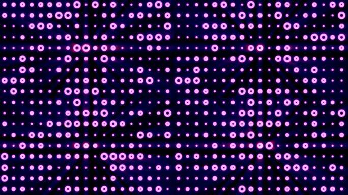 抽象背景明亮的紫色发光灯泡从圆圈和点的能量魔术迪斯科墙