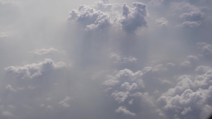 4K飞机窗外 云海 丁达尔 仙境 云雾