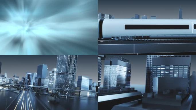 C4D+AE科技智慧城市穿梭地产启动片头