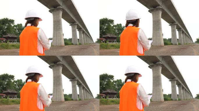 土木工程师检查收费公路桥梁结构