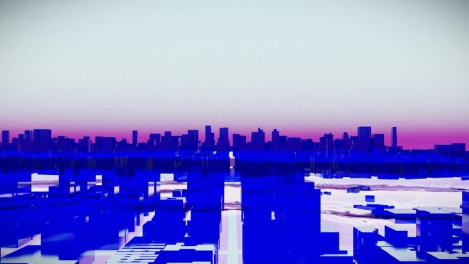 3d生成的虚拟城市景观。超宇宙的未来天际线。