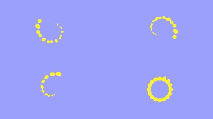 抽象动画的向日葵在液体风格。流叶看起来像水滴。平面设计表现为黄色和蓝色。为你的项目注入幽默和活力的运