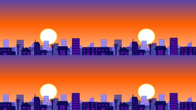 [纵横晃动]傍晚某城市发生大地震的动画视频