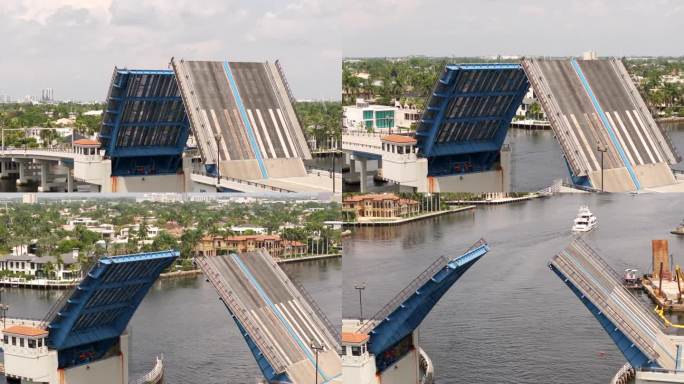 打开直立吊桥劳德代尔堡海滩佛罗里达州拉斯奥拉斯