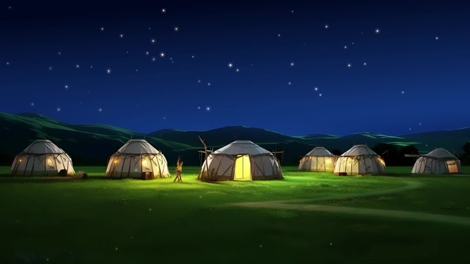 蒙古包夜景LED大屏
