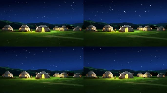 蒙古包夜景LED大屏