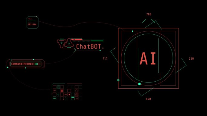 alpha通道上的生成人工智能技术信息图。