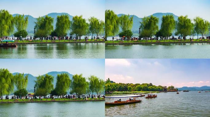 杭州西湖苏堤延时摄影