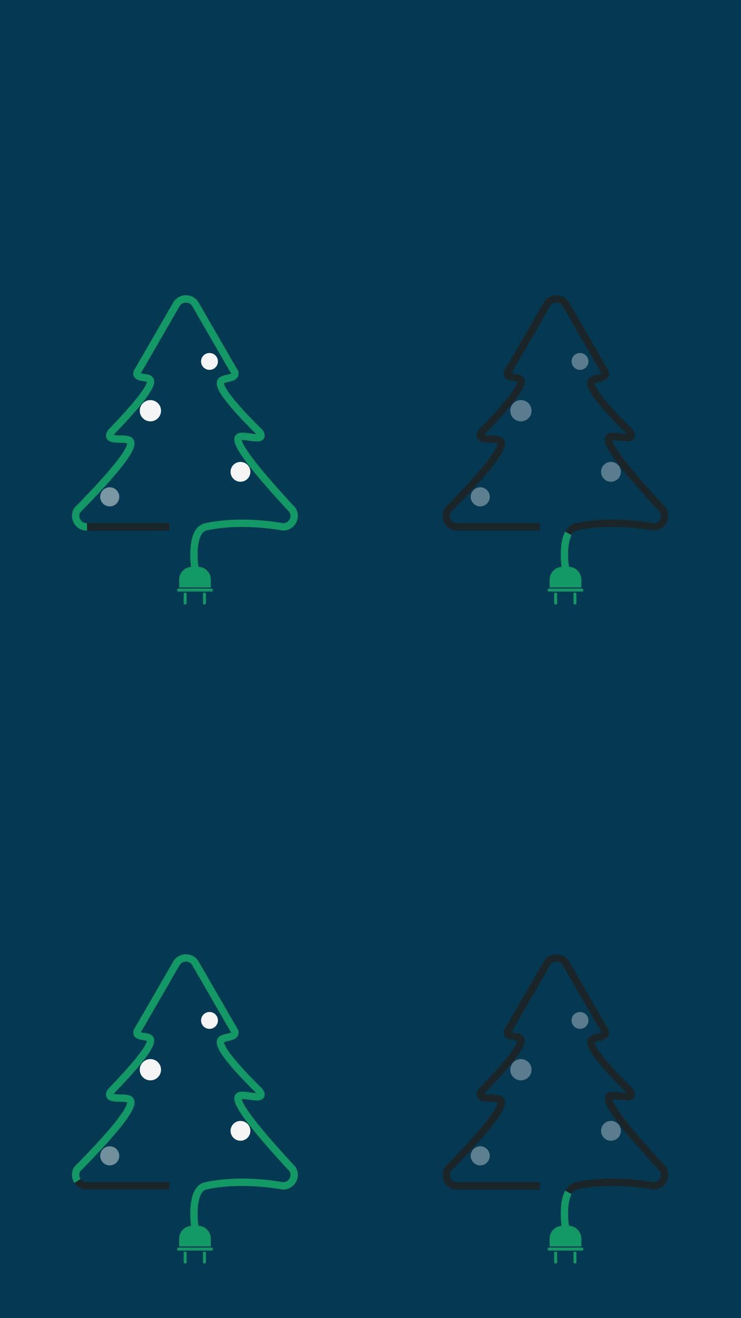 简单的动画圣诞树和球与空白的文字空间。