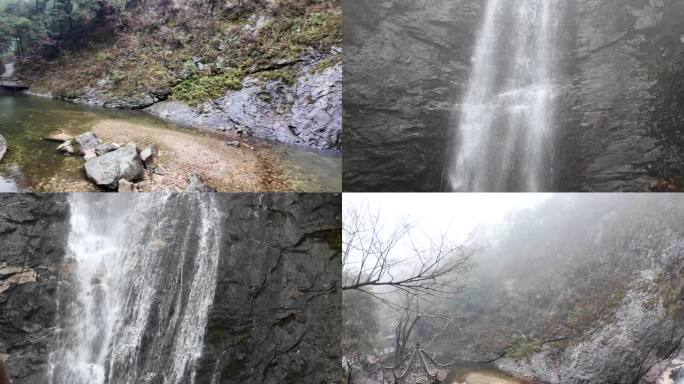 安徽六安天堂寨风景区瀑布山川森林