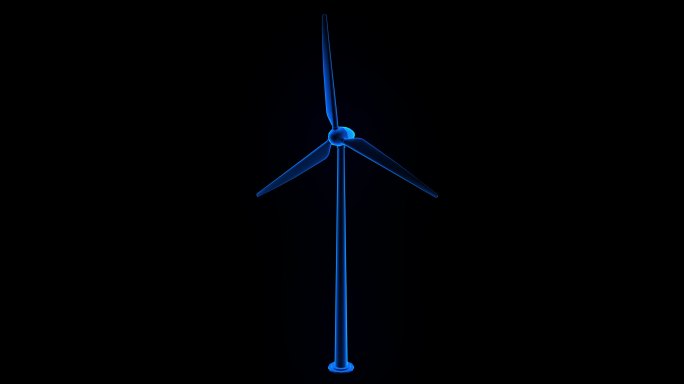 科技全息投影风车风力发电
