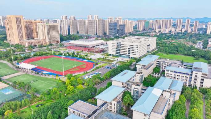 航拍重庆大学虎溪校区体育场