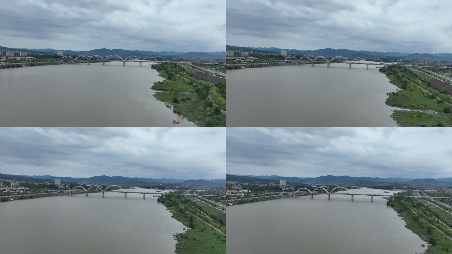 飞向安康东坝汉江大桥4K航拍