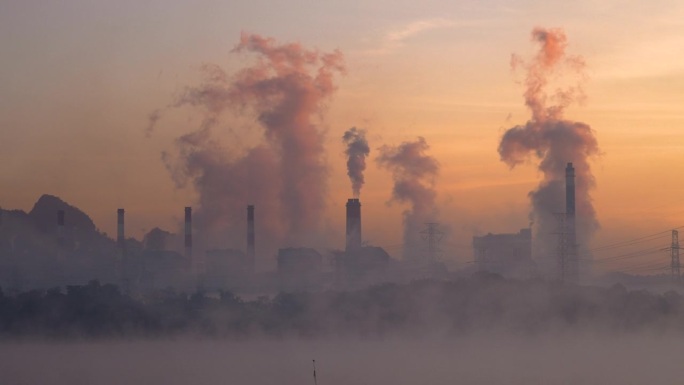 燃煤电厂全球变暖工业污染发电站烟囱