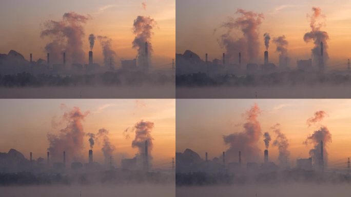 燃煤电厂全球变暖工业污染发电站烟囱