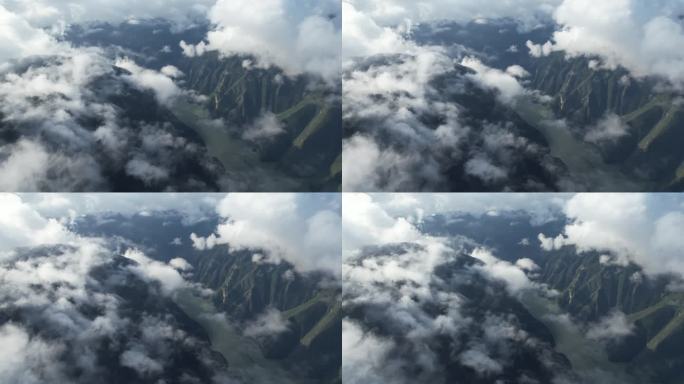 4K三峡巫峡神女峰云雾缭绕山河风光航拍