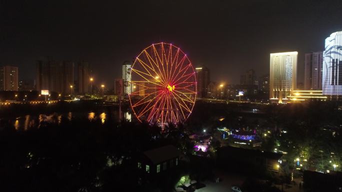 万绿园夜景  夜景航拍  海口万绿园航拍