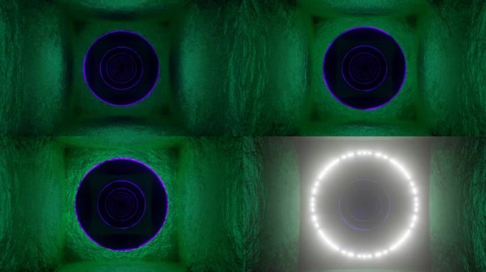 绿松石和紫色圆拱隧道背景VJ循环在4K