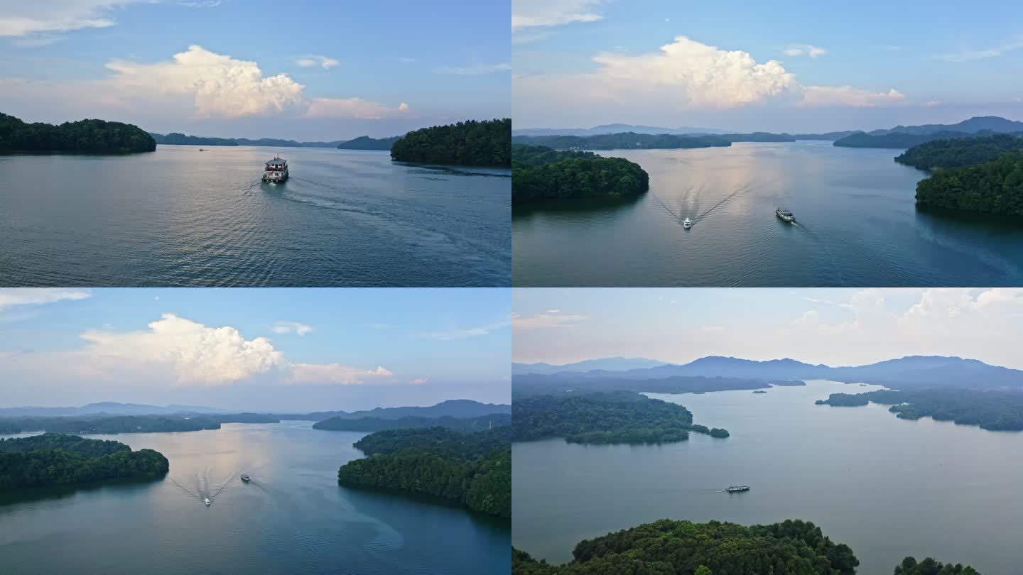 仙女湖湖面船风景区风光