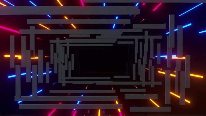彩色激光隧道科技感彩带
