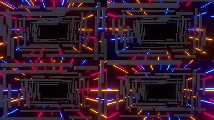 彩色激光隧道科技感彩带