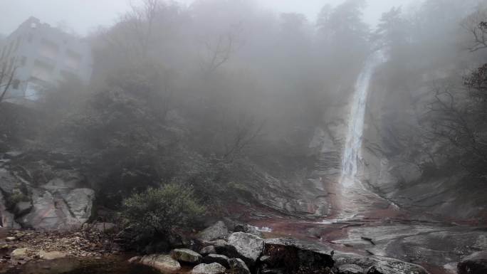 安徽六安天堂寨风景区瀑布山川森林