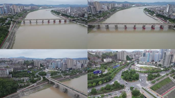 安康汉江一桥4K航拍