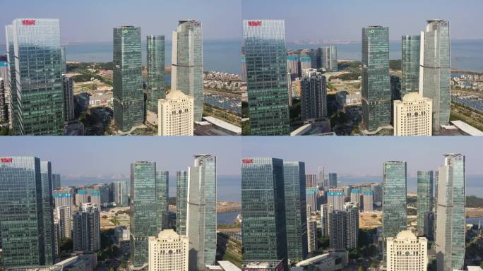 城市金融区建筑航拍图