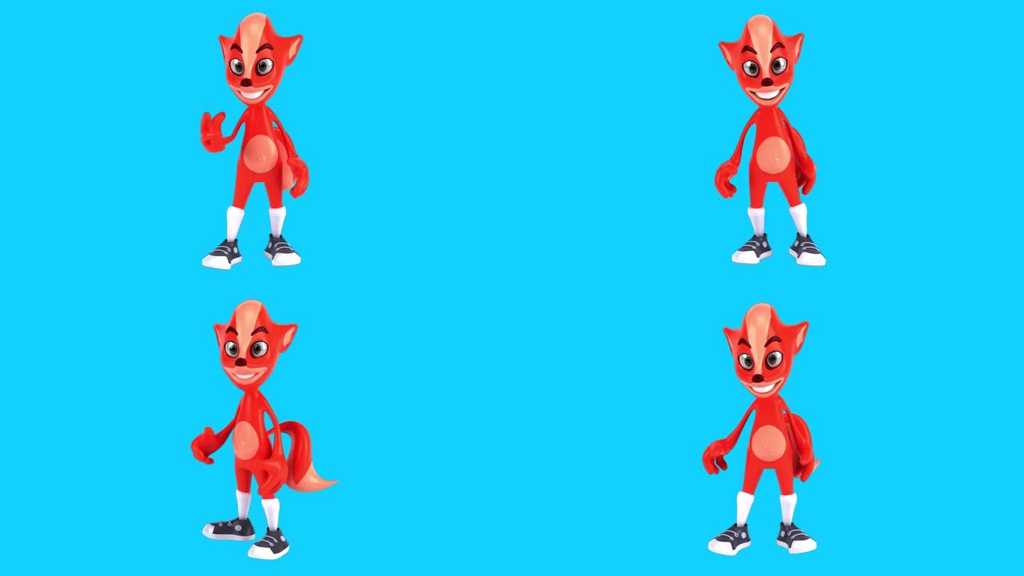 有趣的3D卡通狐狸(含alpha通道)