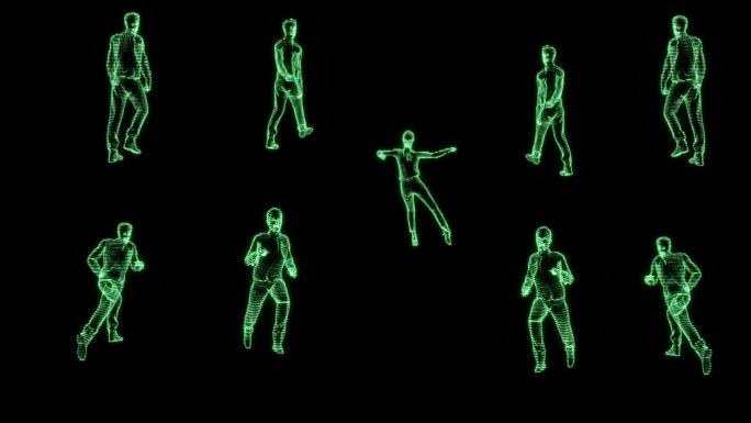 虚拟人 多角度行走 跳舞 跑步 全息投影