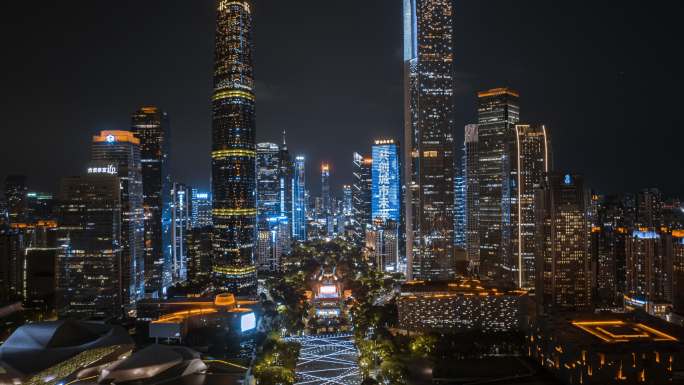 广州珠江新城中轴线夜景