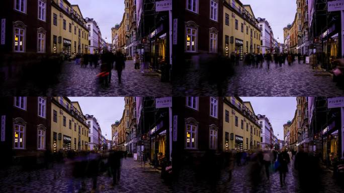 丹麦哥本哈根城市人流延时视频素材