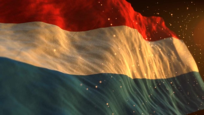 卢森堡国旗。挥舞着国家的象征。