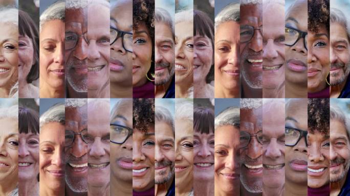 多样化的美国老年人面孔