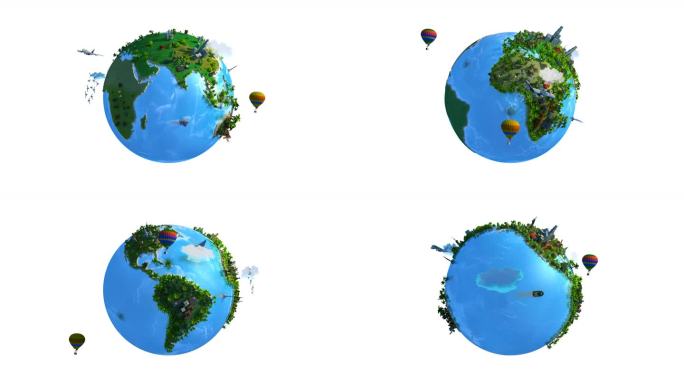 4K 地球动画 旋转地球 地球旋转 地球