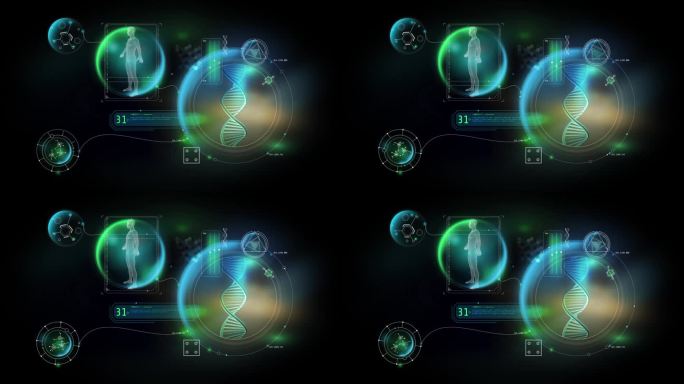 关于DNA全息图的人体结构的动画信息图