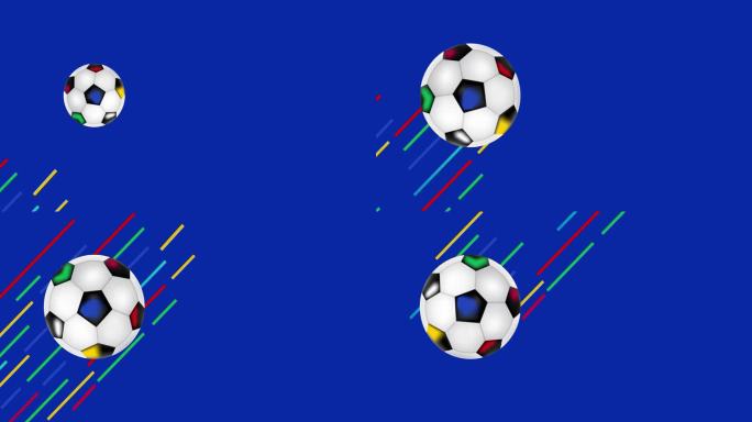 2024年足球赛事，彩色体育旗帜，足球