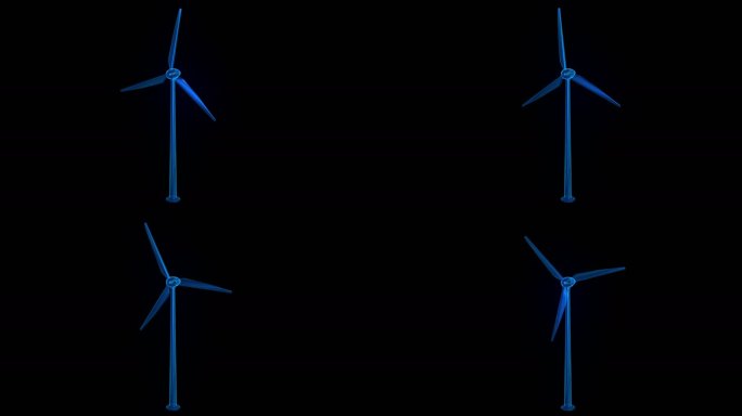 科技全息投影风车风力发电