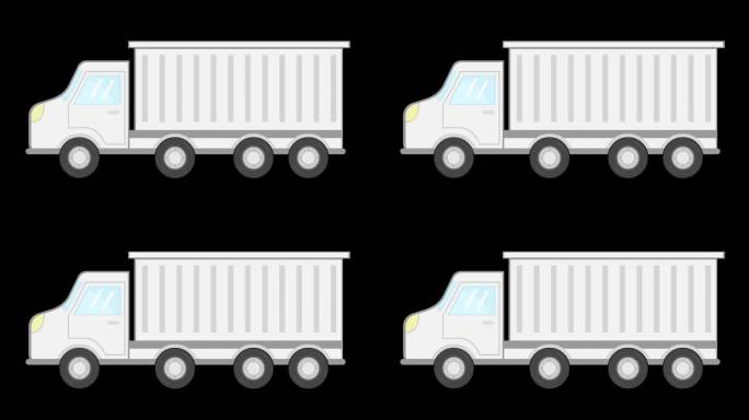 视频动画卡车卡通运动轮