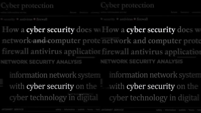 网络安全和网络保护标题媒体无缝循环