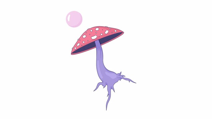 魔法蘑菇飞木耳线2D对象动画
