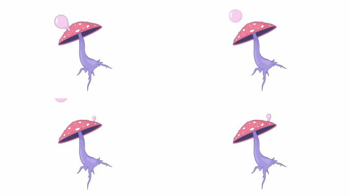 魔法蘑菇飞木耳线2D对象动画