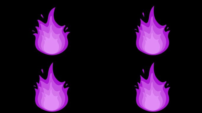 视频动画紫色火焰火焰运动