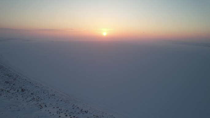 乌伦古湖的日落9