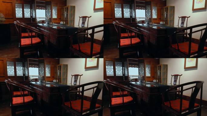中国风书房明清风格桌椅