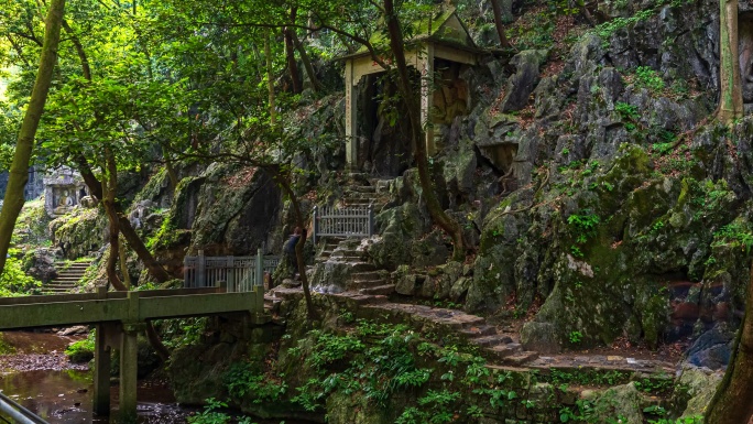 杭州灵隐寺飞来峰景区延时摄影