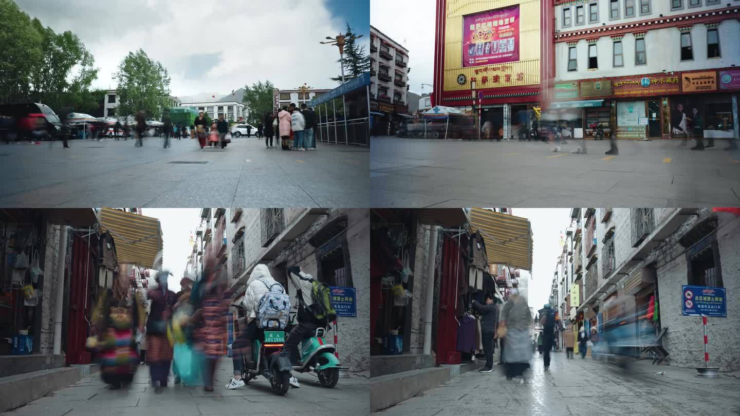 西藏八角街人流延时
