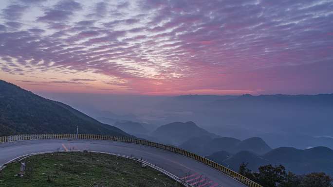 10K壮丽三峡山峦朝霞烧霞日出延时