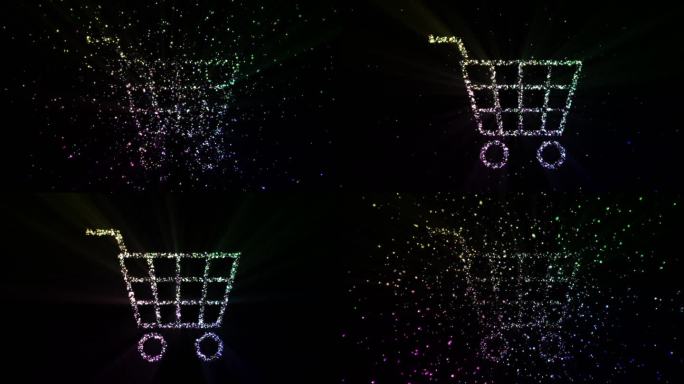 购物车粒子聚合图形